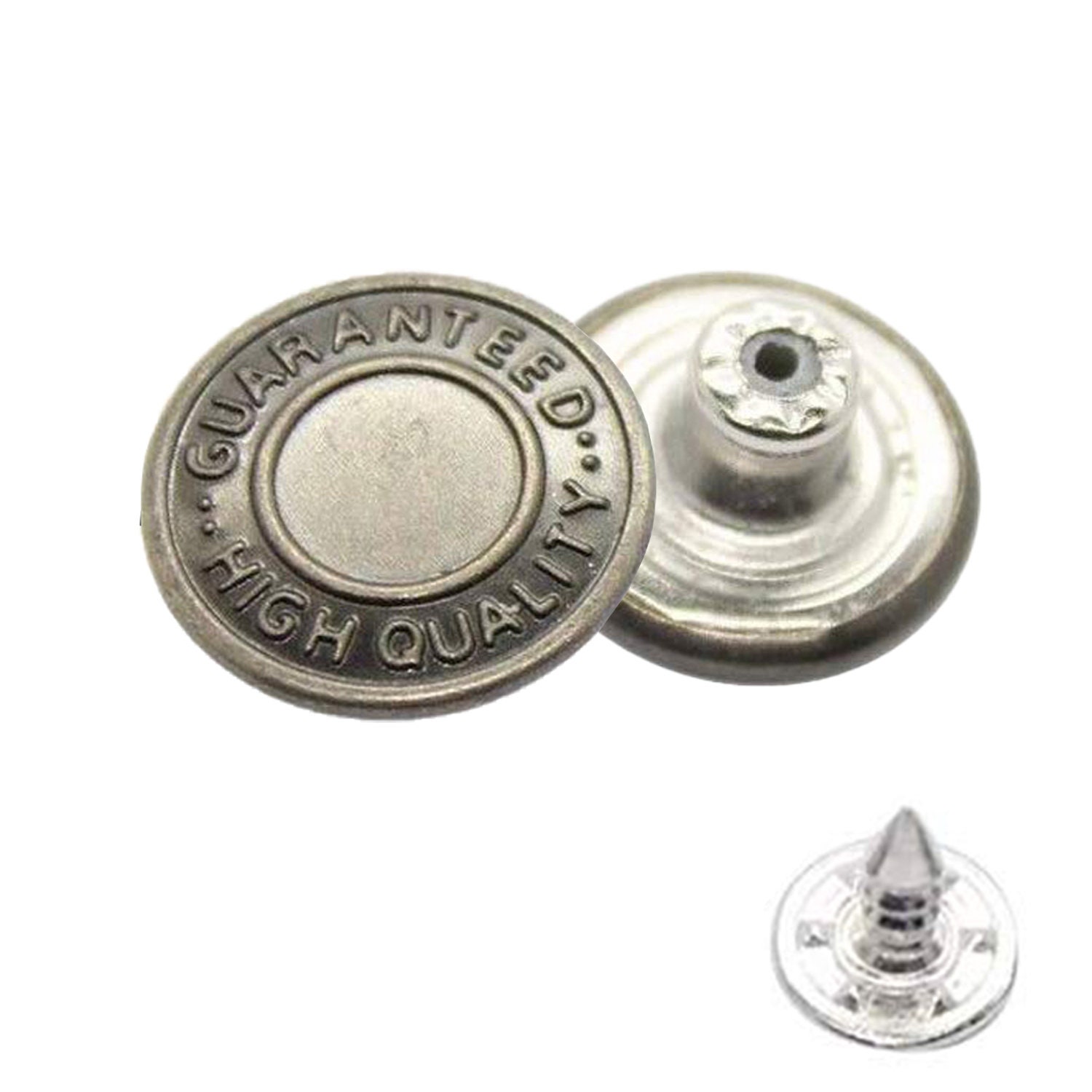 Gunmetal 17mm Jeans Buttons Replacement Denim Jackets Hammer on