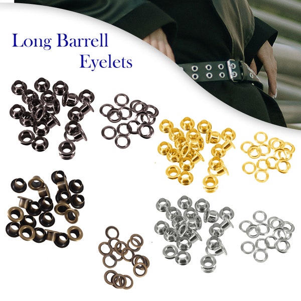 Grommet Eyelets with Washers Rust Proof Brass Long Barrel for Curtain Tarpaulin Leather Arts & Crafts Shoes Clothes