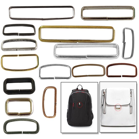 38mm 1 1//2/'/' Heavy Loop RECTANGLE Ring Metal Wire formed Handbag webbing Buckle