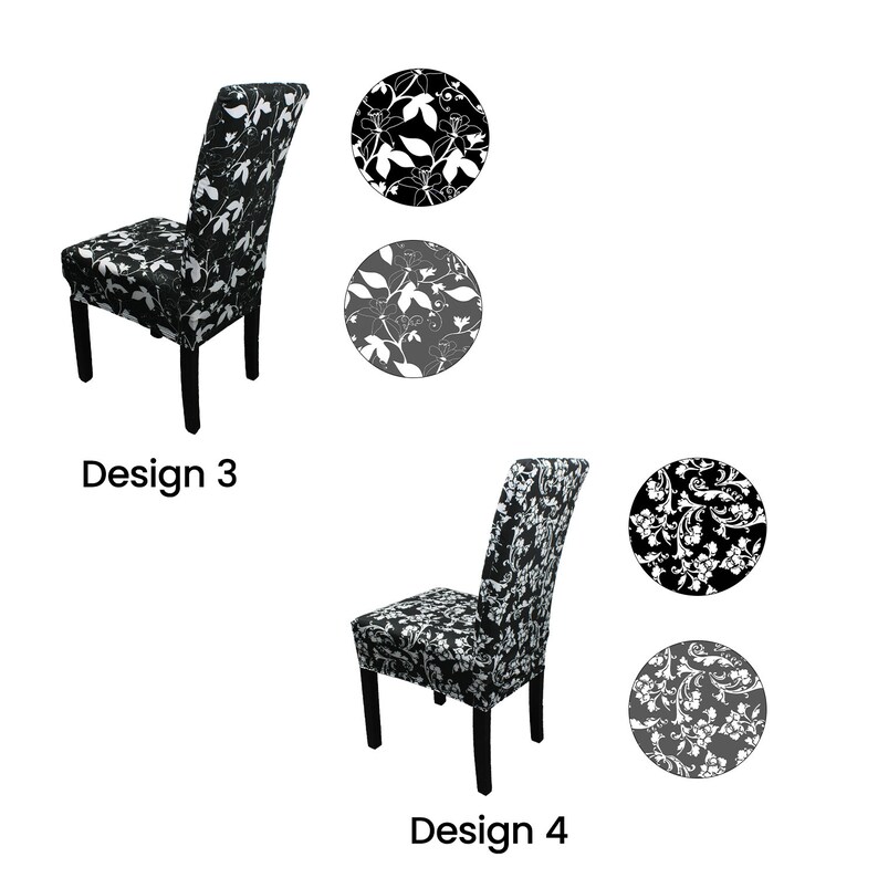 Printed Dining Chair Covers Spandex Chair Slipcover Washable Etsy