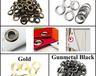 Eyelets Grommets with Washers Iron Grommets, Curtain Grommets for Curtain, Banners, Art & Craft Projects, Fashion Accesories14mm-20mm