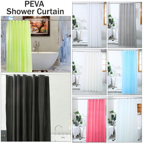 PEVA Shower Curtain Bathroom Curtain Resistant With 12 Curtain Hook Waterproof Bath Curtain for Home Bathroom Decoration