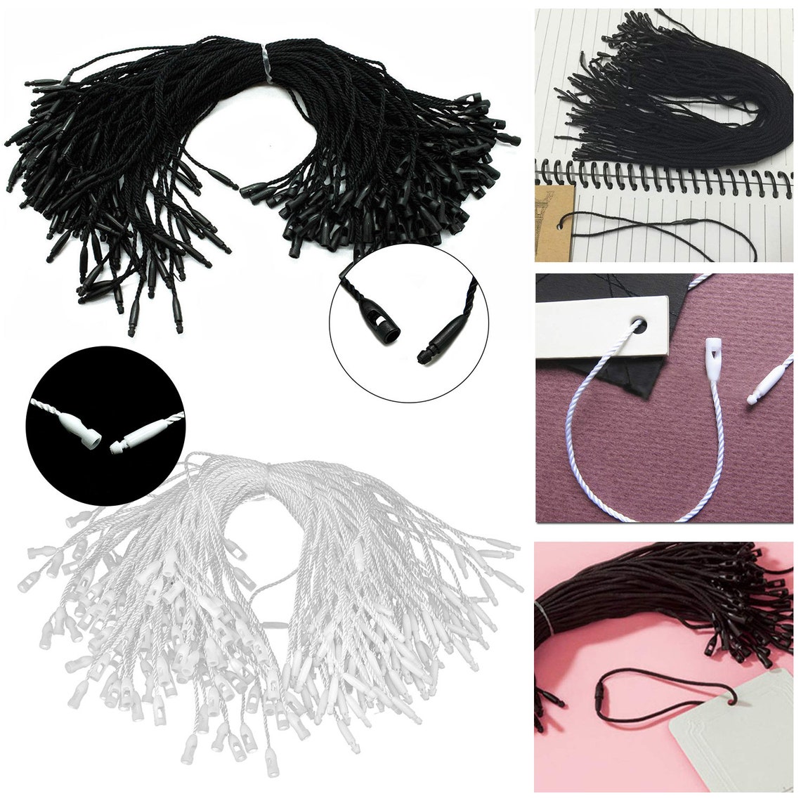 Black/white 7 Nylon String Strong Hang Tags Fastener Etsy UK