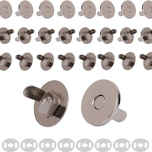 Magnetic Snaps Clasps Double Rivet Closures with 2 Metal Backing Washers Round Fasteners Clasps Stud Button for Purse, Bags, Clothes, Crafts zdjęcie 6