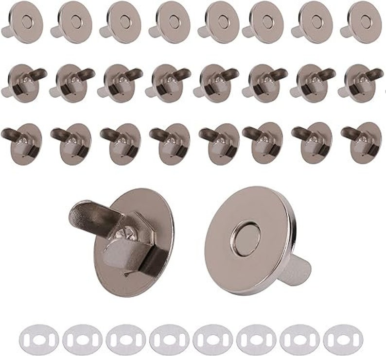 Magnetic Snaps Clasps Double Rivet Closures with 2 Metal Backing Washers Round Fasteners Clasps Stud Button for Purse, Bags, Clothes, Crafts zdjęcie 6