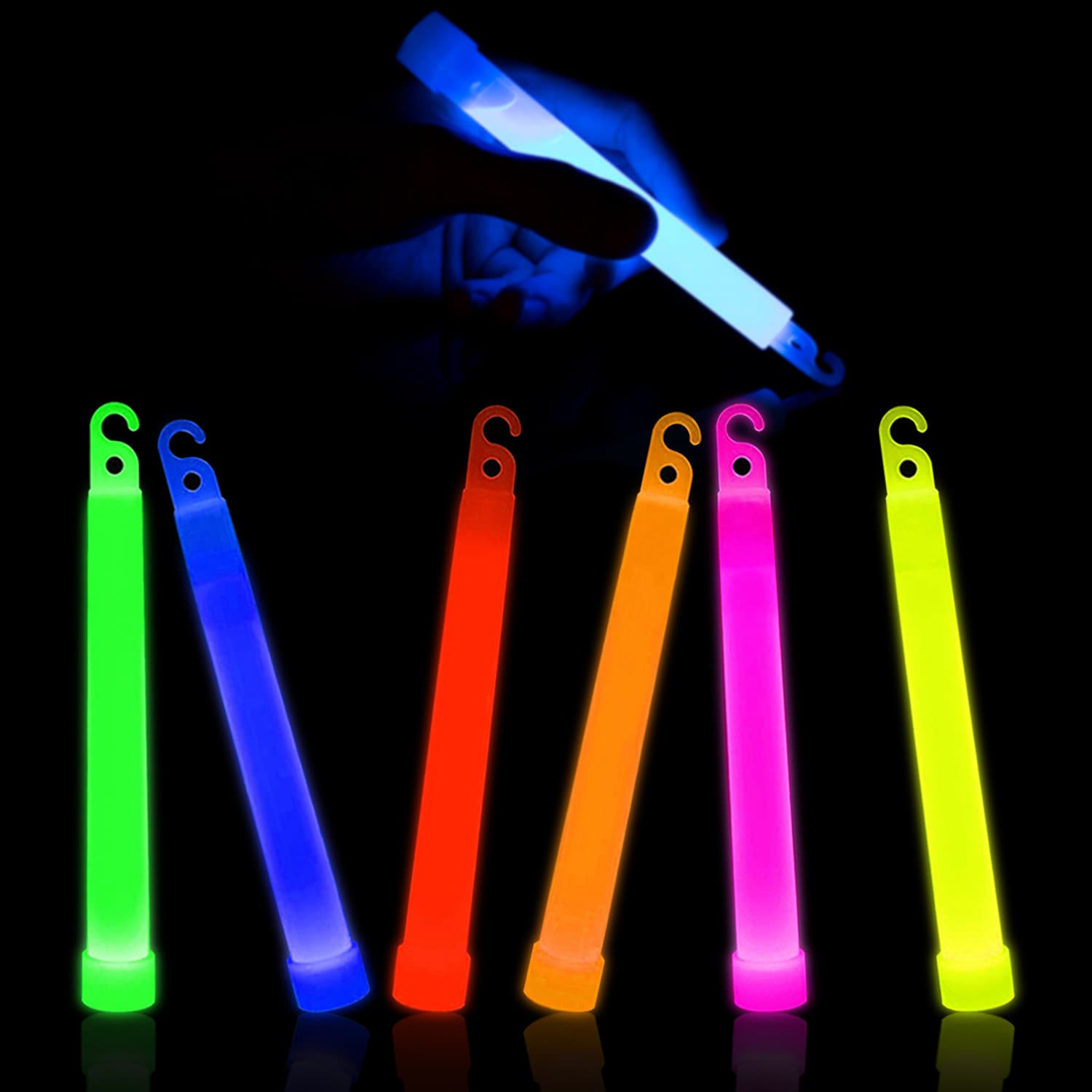 6 Premium Glow Sticks Neon Color Light Sticks Bright Etsy