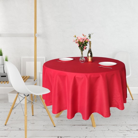Round red tablecloth best sale