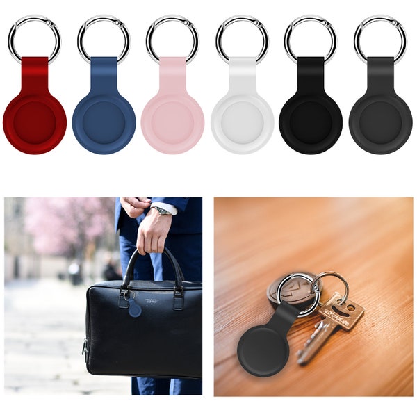 Air Tag Holder Air Tag Keychain Silicone Protective Cover with Keyring Sleeve Air Tag Silicone Holder for Air Tag Tracker, Bags, Car Keys