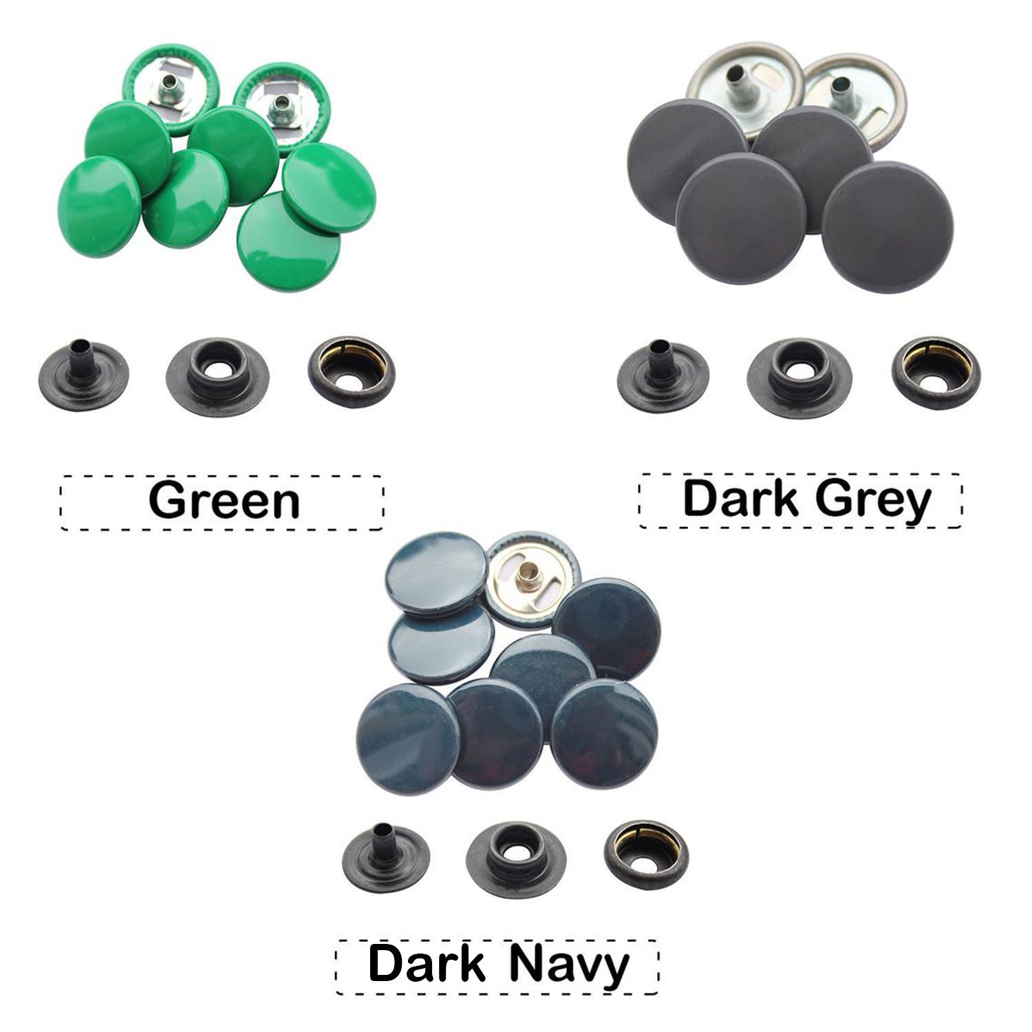 Press Studs 10 Complete Sets of Size 15mm Press Studs Snap Etsy