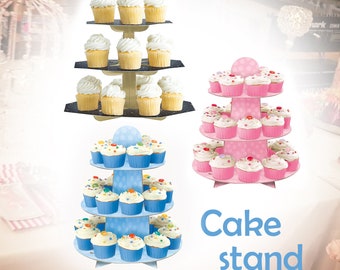 3-stöckig Cupcake Ständer Servier Gebäck, Dessert, Muffins, Platte für Hochzeiten Geburtstag Babyparty Teepartys und andere Veranstaltungen Dekorationen