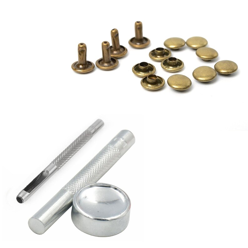 100pcs 15mm Double Cap Tubular Rivets With Rivet Fixing Hand Etsy UK