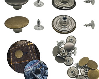10Pcs Metal Studs Jeans Buttons w/Rivets Hammer On Denim Costume Accessories US 10Pcs Metal Studs Jeans Buttons w/Rivets Hammer On Denim Costume Accessories US