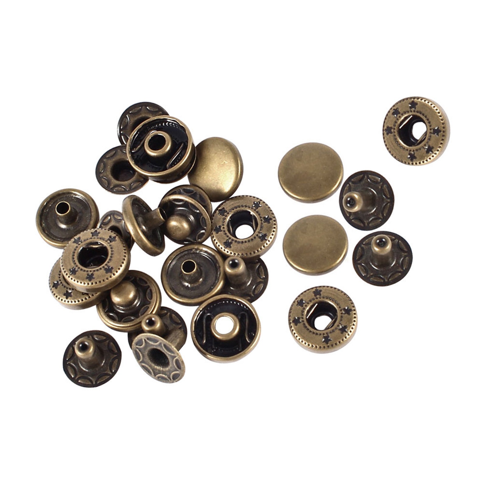 15mm Press Studs S Spring Bronze Press Studs Snap Fastener Etsy