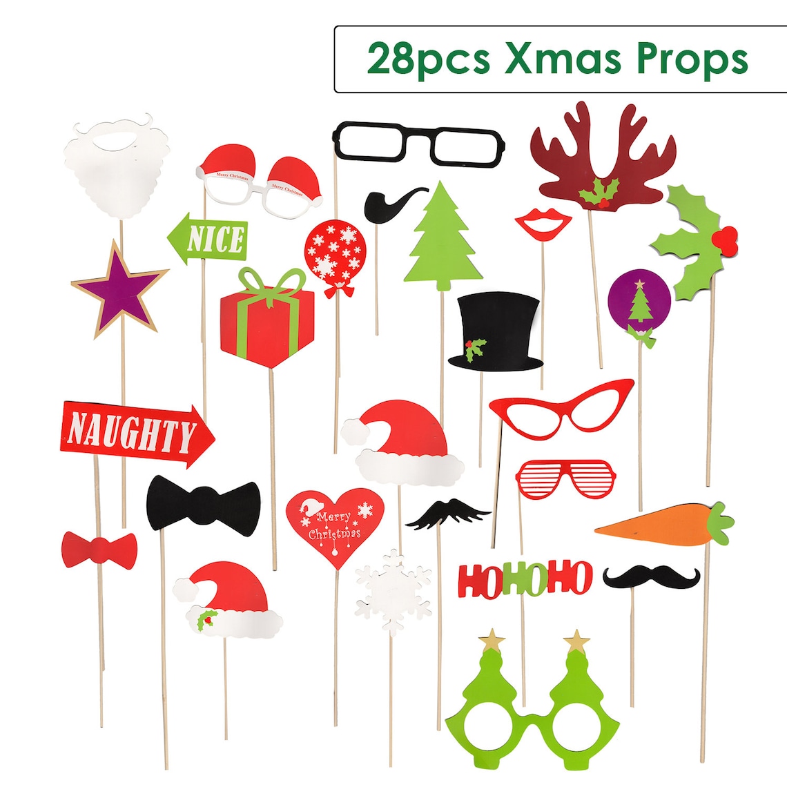 Christmas Party Photo Props UK Xmas Party Props Christmas  Etsy