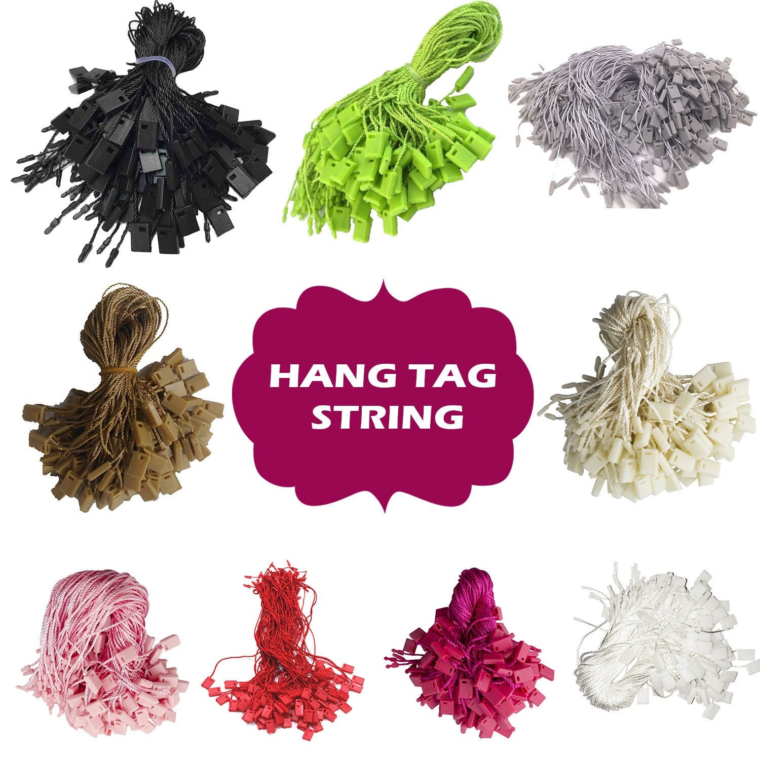 Hang Tag Strings Label Strings Locking Strings Snap Lock Fasteners Swing Tags  Strings 7 Inch Length 