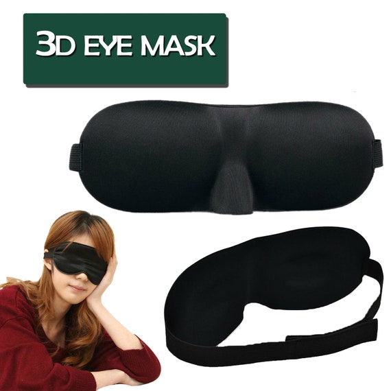 Satin Blindfold Comfortable Eye Mask Band Blinder for Home Travel Costume  Props (Black)