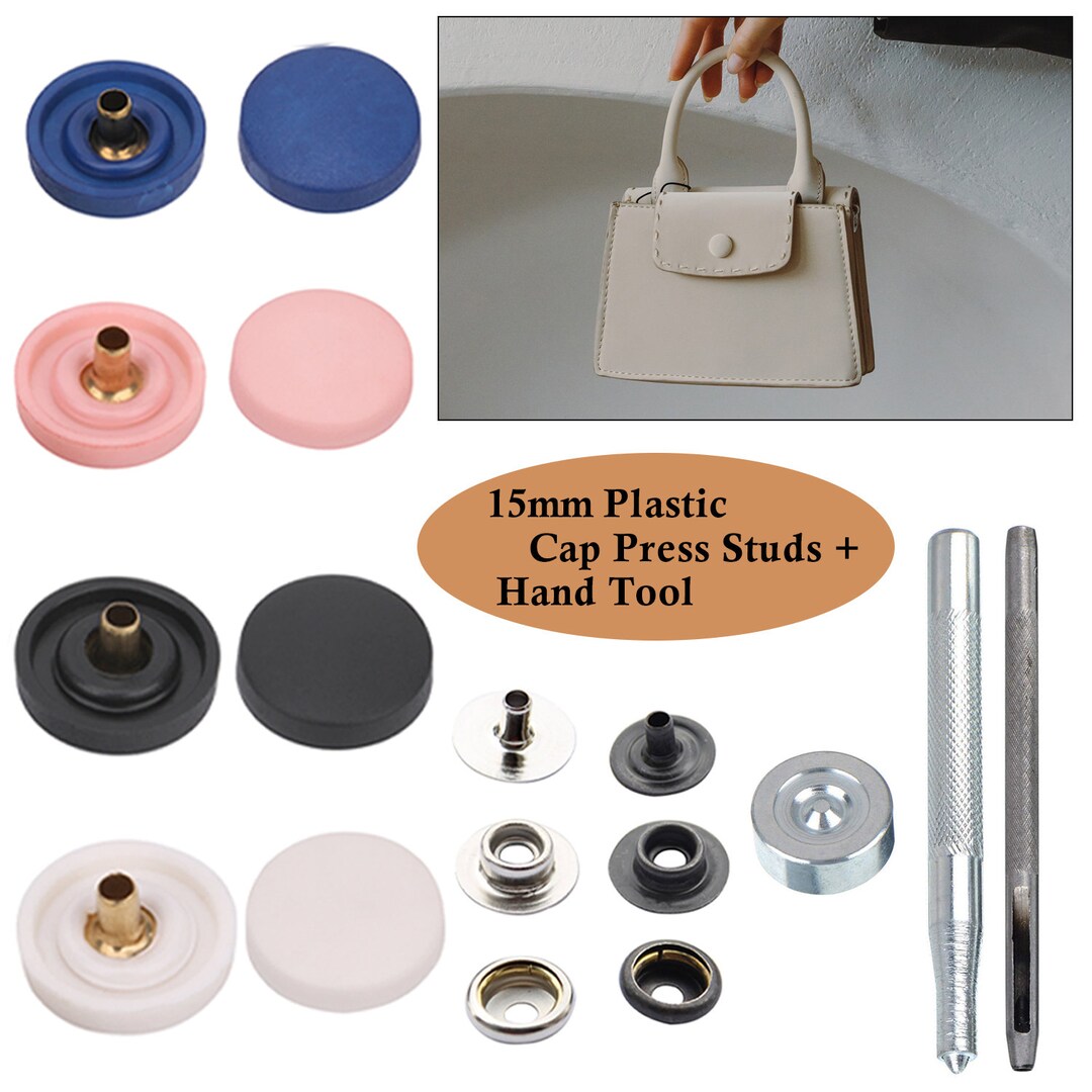 15mm Press Studs Nosew Snap Buttons With Hand Fixing Tools Etsy