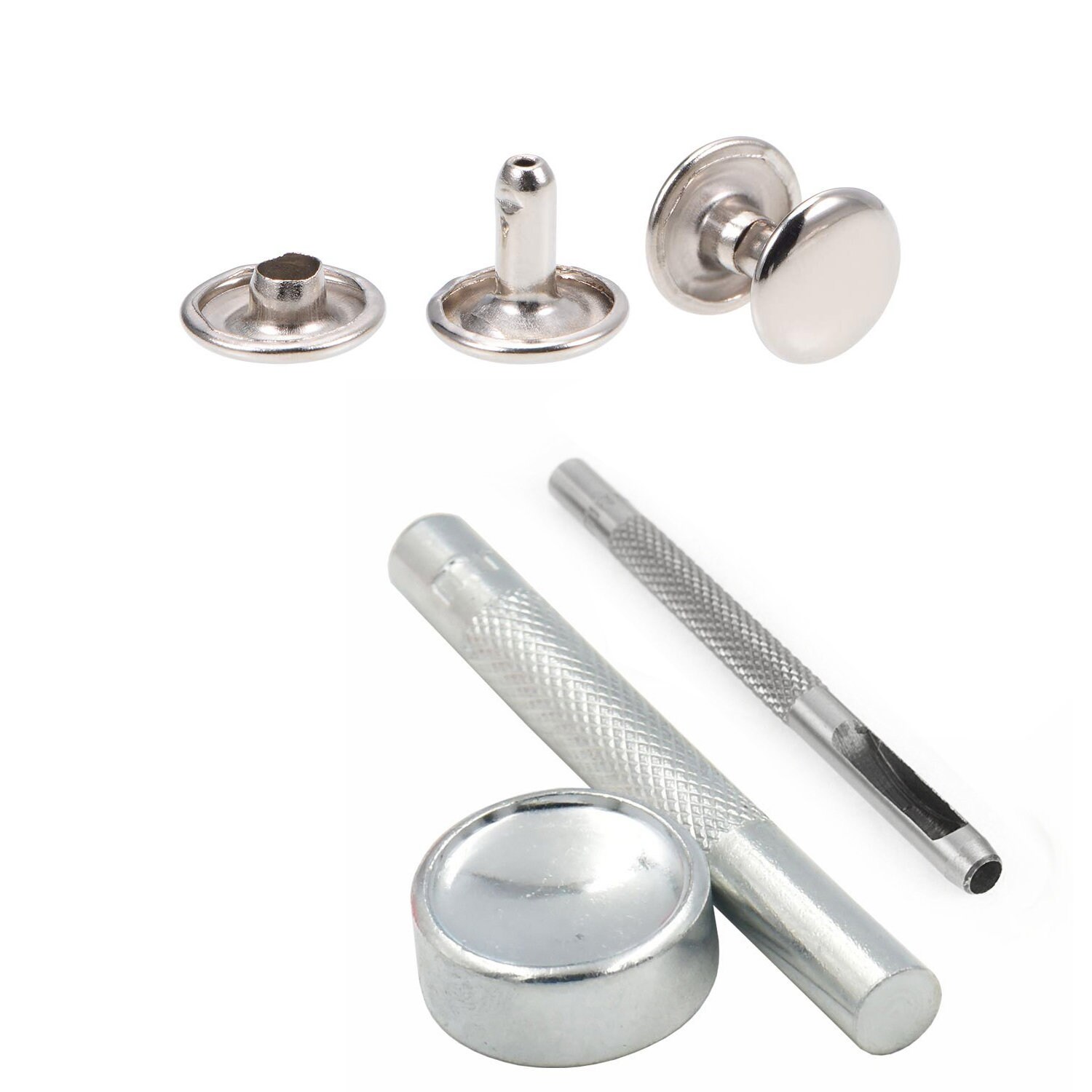 100pcs 15mm Double Cap Tubular Rivets With Rivet Fixing Hand Etsy UK