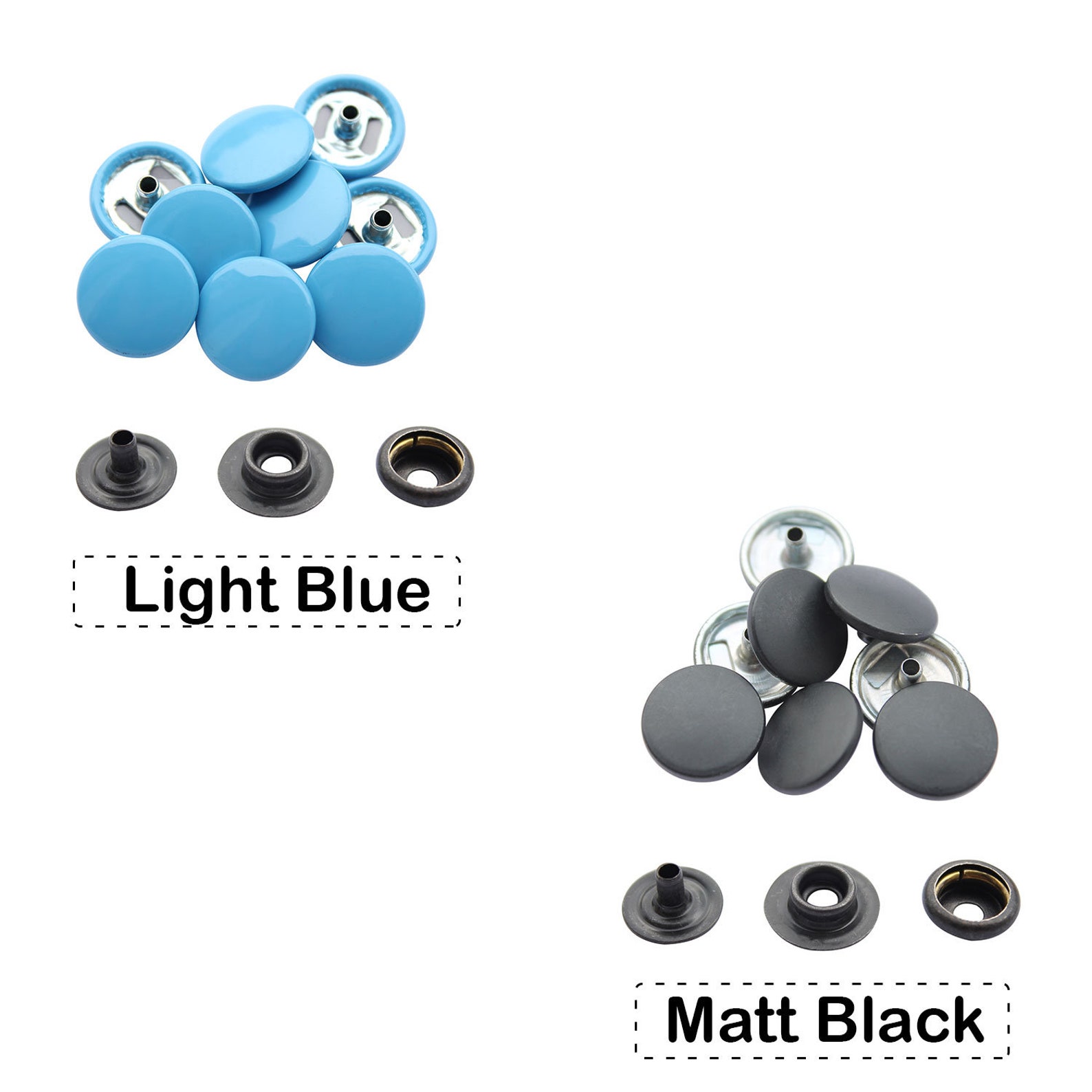 Press Studs 10 Complete Sets of Size 15mm Press Studs Snap Etsy