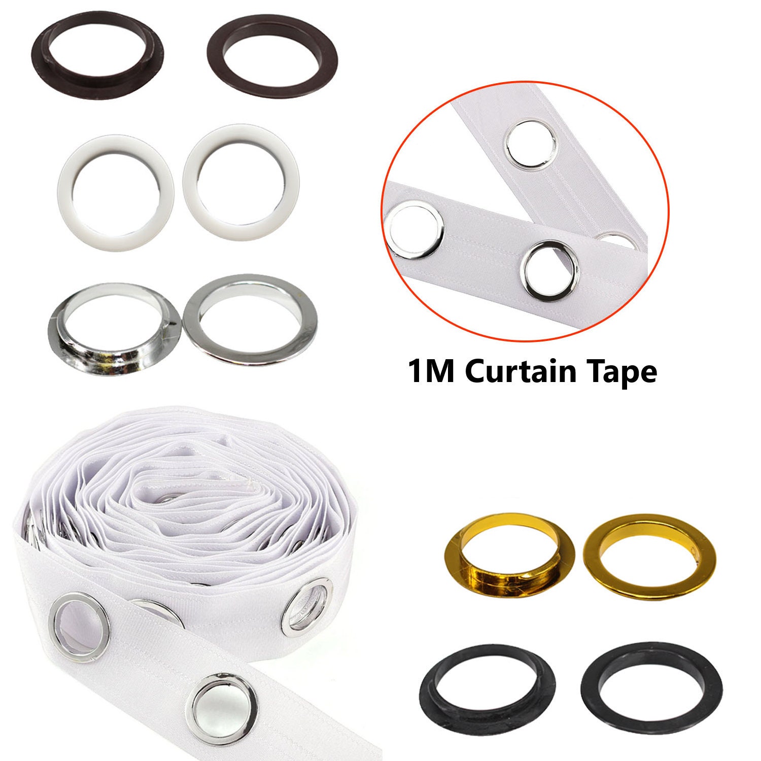 40mm Plastic Curtain Eyelets w/wo Grommet Heading Curtain Tape Etsy
