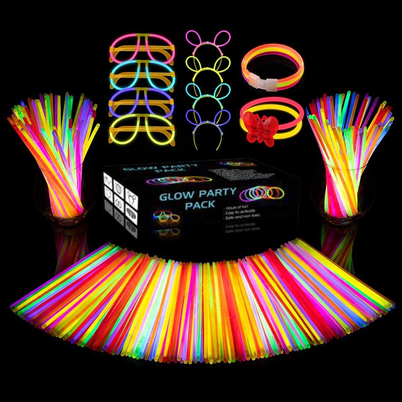 Premium Glow Sticks Party Pack 8 With Connectors to Make Etsy