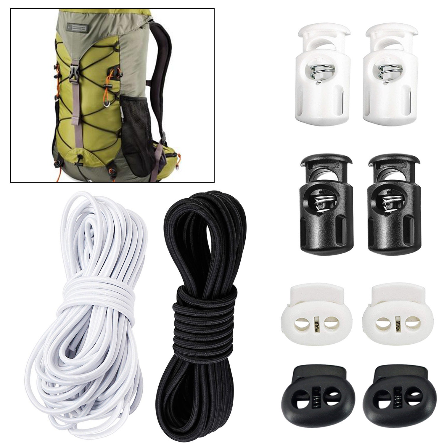 4mm Elastic Bungee Cord With Cord Locks Toggle Stopper Etsy