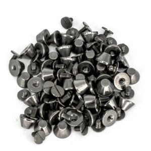50 x gold Seau champignon Cône Punk Spike Goujons vis de retour rivets-laiton-UK 50 x gold Seau champignon Cône Punk Spike Goujons vis de retour rivets-laiton-UK
