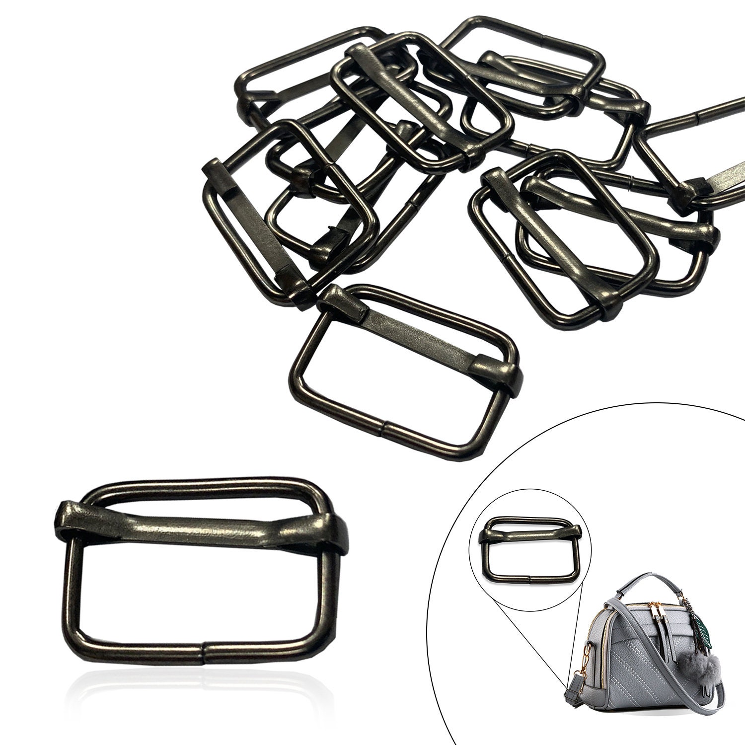 Metal Adjustable Slider Bar Buckles / 20mm Gunmetal Triglide Etsy