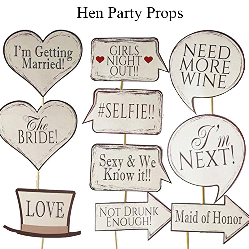 10pcs Hens Party Props Party Supplies Photo Booth Bridal Girls Etsy