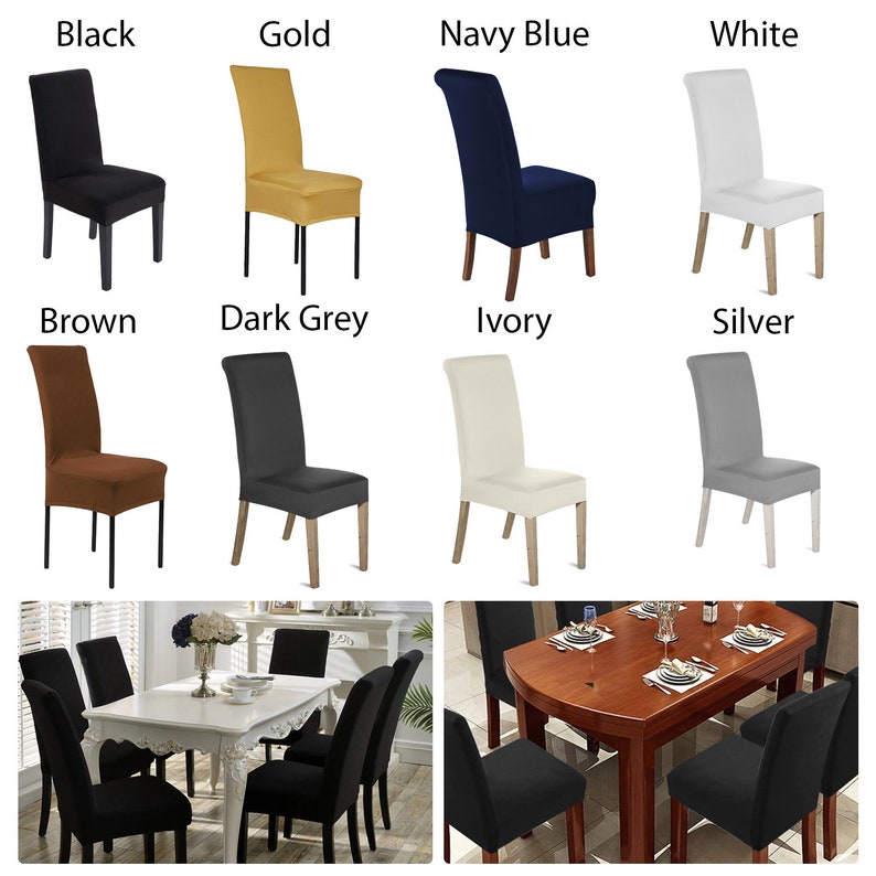 Spandex Lycra Short Style Dining Chair Cover Stretch Slipcover For Wedding Party Banquet Dinner Meeting Celebration