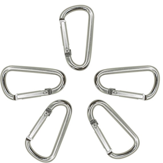 Carabiner Snap Hooks Spring Clip Silver Clip Keychain Carabiner Clip Key  Chain Clips for Webbing Belt, Straps, Belt, Keychain, Bottle Hooks 