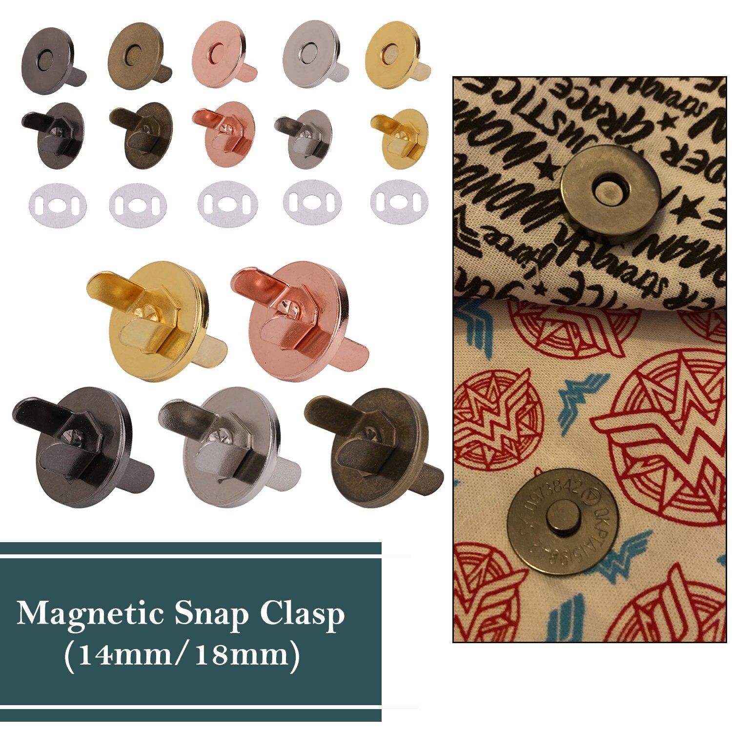 20mm Beveled Magnetic Snaps (50-sets)