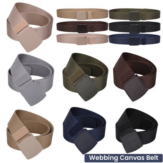 1 5インチユニセックス高品質キャンバスウェビングベルトフリッププラスチックバックルナイロンウェビングタクティカルベルト Etsy