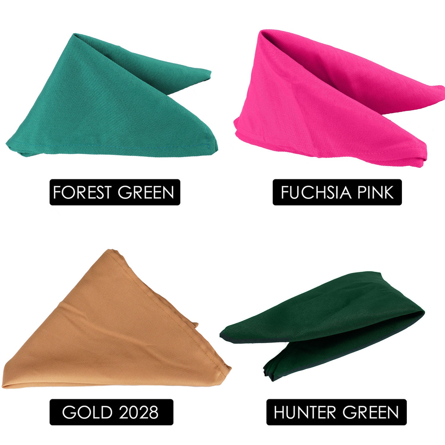Polyester Cloth Napkins Colors Sample Pack – Bridal Tablecloth