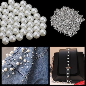 Pearl Rivets Studs Round Rivets With Claw Nail Studs for Embellishment Clothing, Bags, Leathercrafts, Shoes Decoration, Jewelry Making