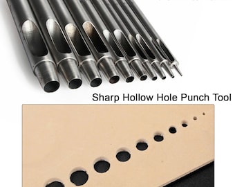 Sharp Silver Hole Punch Tool Hollow Hole Punch Hand Tools, for Leather Rubber Gaskets Plastic Watch Band Shoe Canvas Clothes 0.5 to 10mm