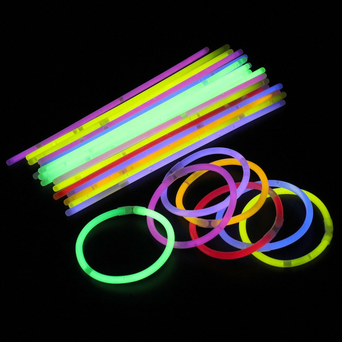 Neon Light Glow Sticks Party Pack Glow Sticks With Connector Etsy