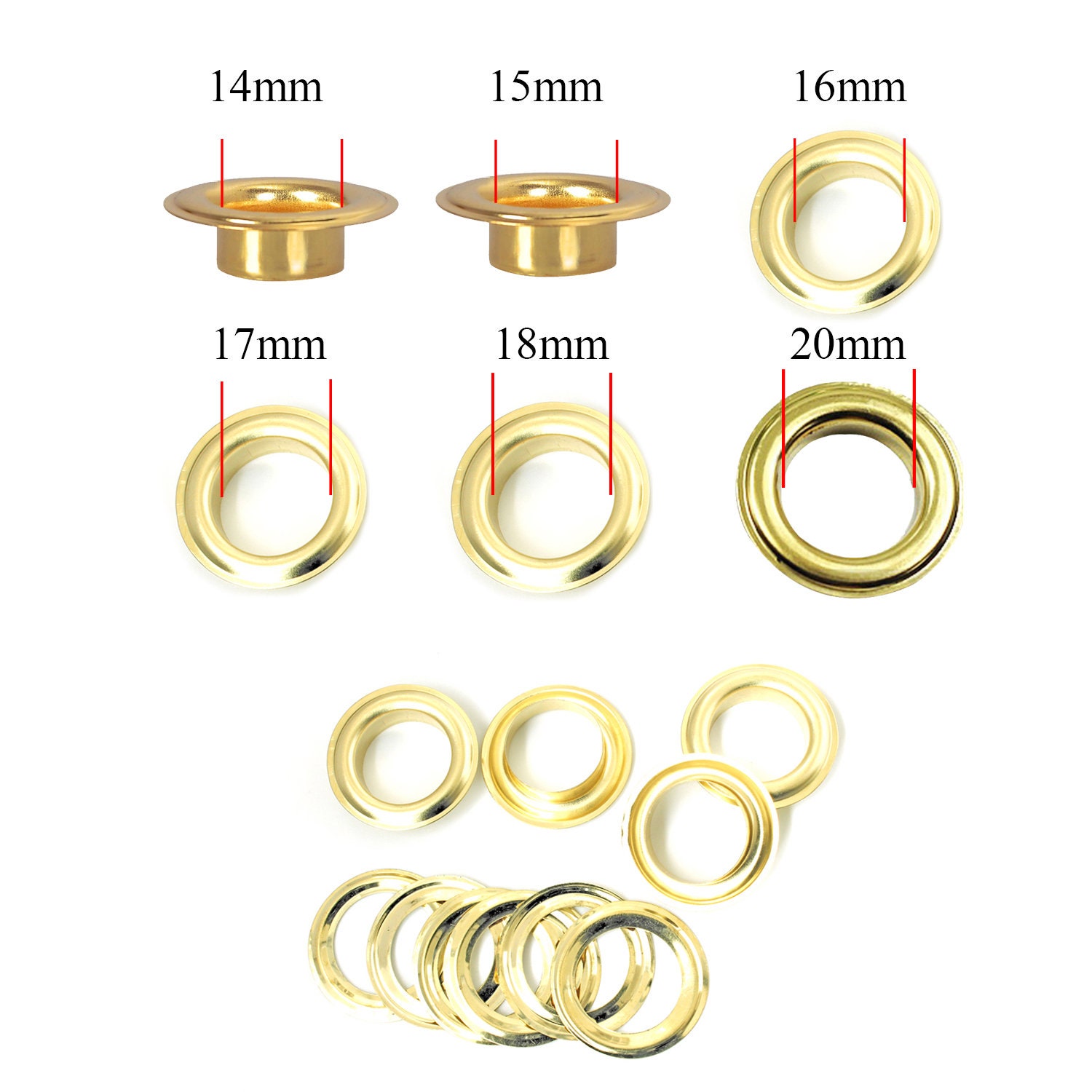 14mm 20mm Brass Eyelets Grommet With Washers for Banners Etsy UK