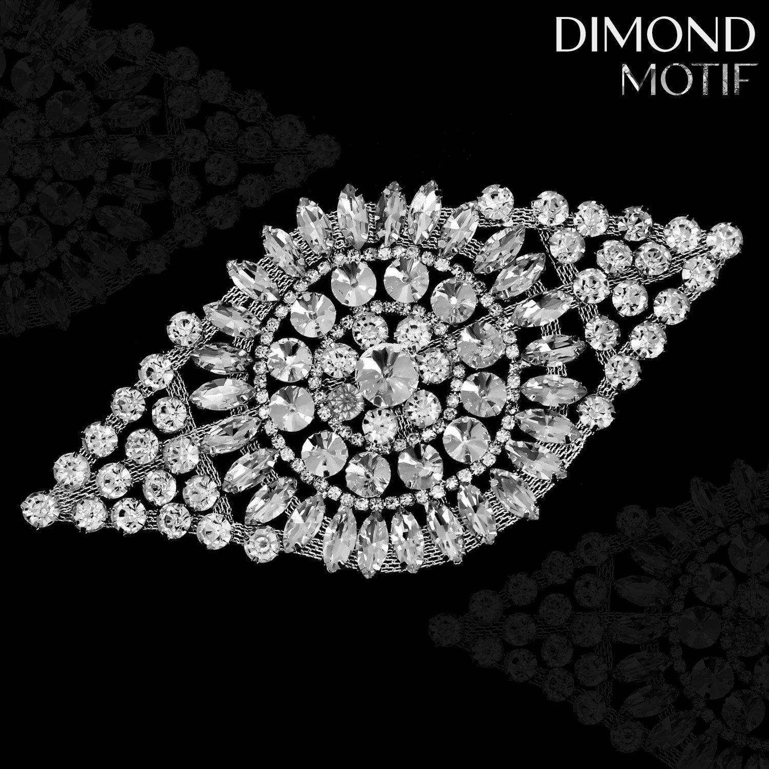 170mm X 90mm Diamante Rhinestone Motif Sew on Crystal Applique Etsy UK