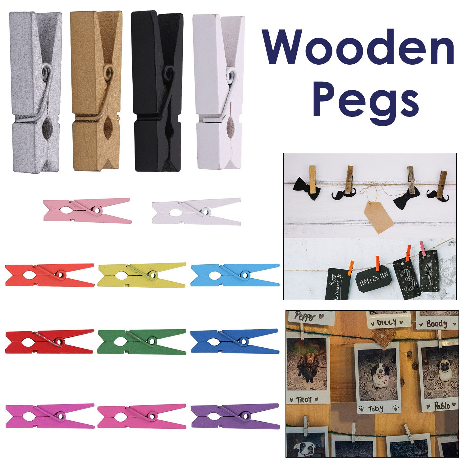 Wooden Peg, Tiny Clothespins, For Home Craft Projects Hanging Clothing DIY  Photo