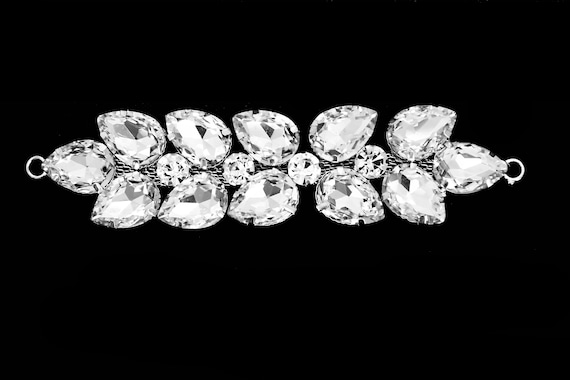Apliques de Diamantes de Imitación Diamante Motif Coser En Plata De Boda Cristal Parche A501