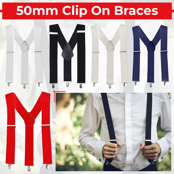 Men's Suspenders Adjustable Size, Y Shape Elastic Adjustable Straps Casual Elastic  Strap Brace 3 Clips Y Back Style Suspenders for Men Women 