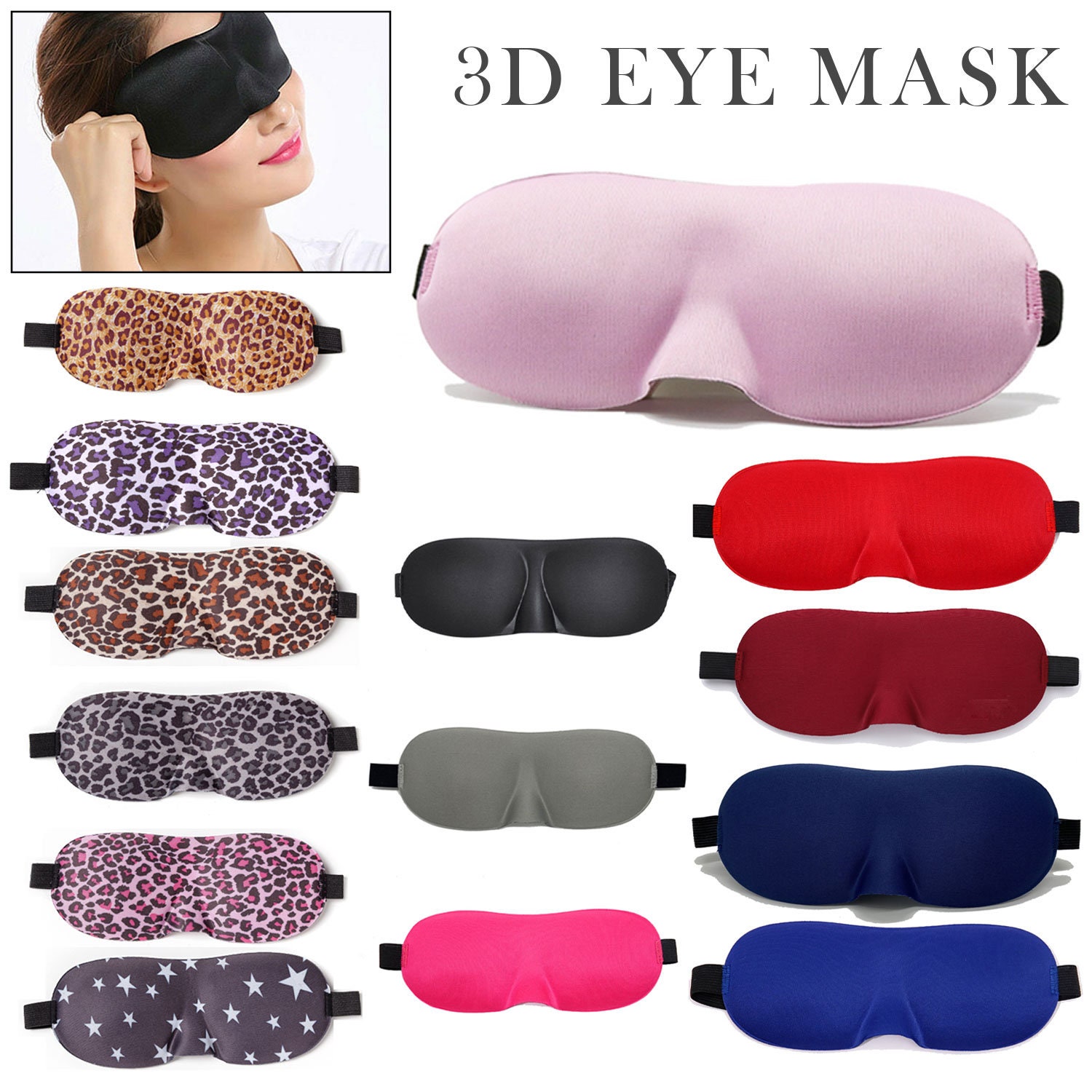 Tressential Super Soft Travel Sleep Eye Mask or Blindfold with