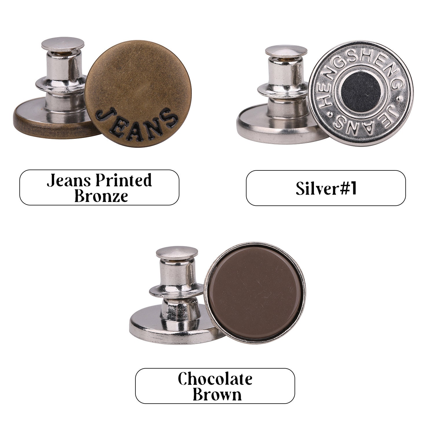 No Sew Jean Button Replacement Instant Fit Metal Jeans Button Etsy UK