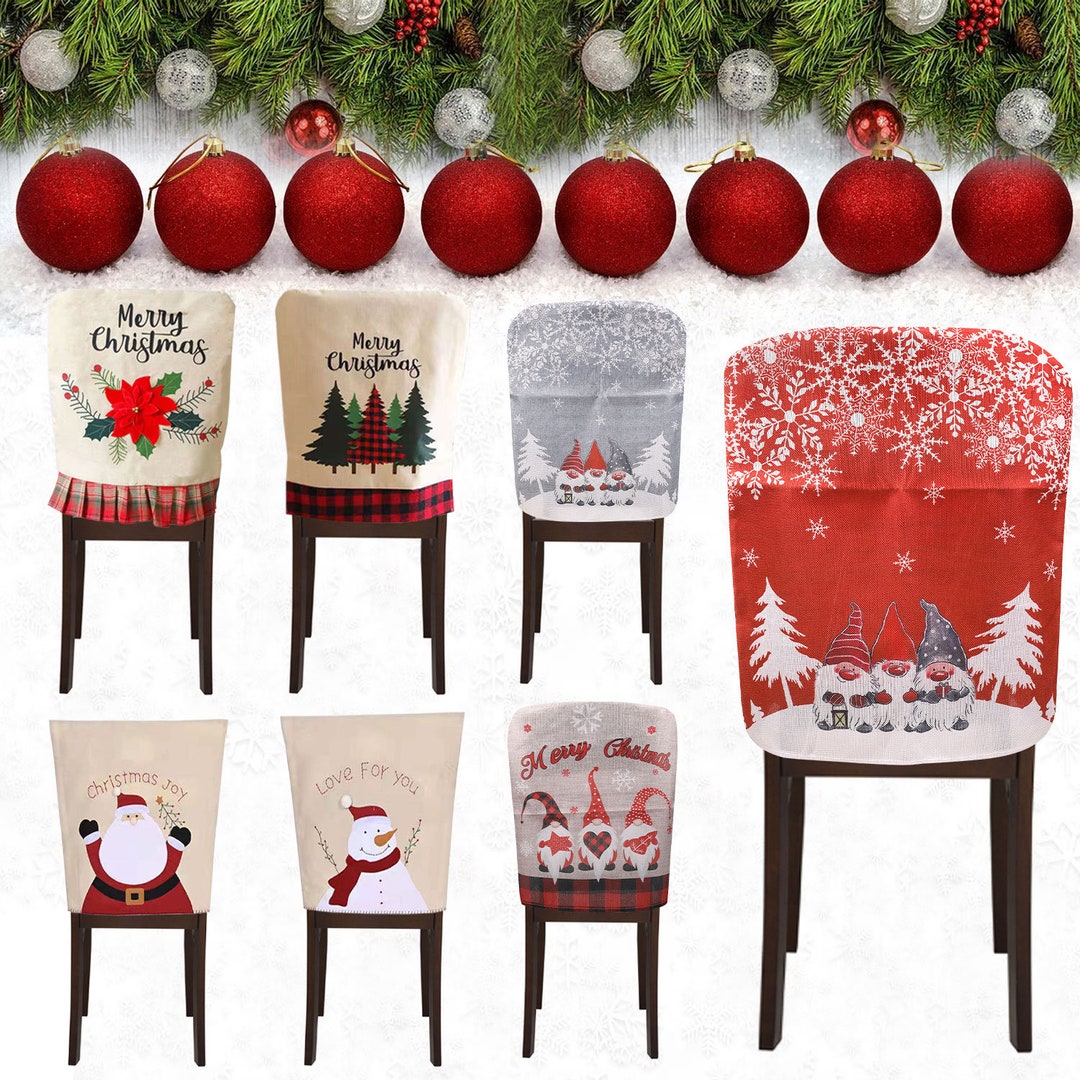 Christmas Chair Covers Chair Back Covers Decoration Chair Etsy UK
