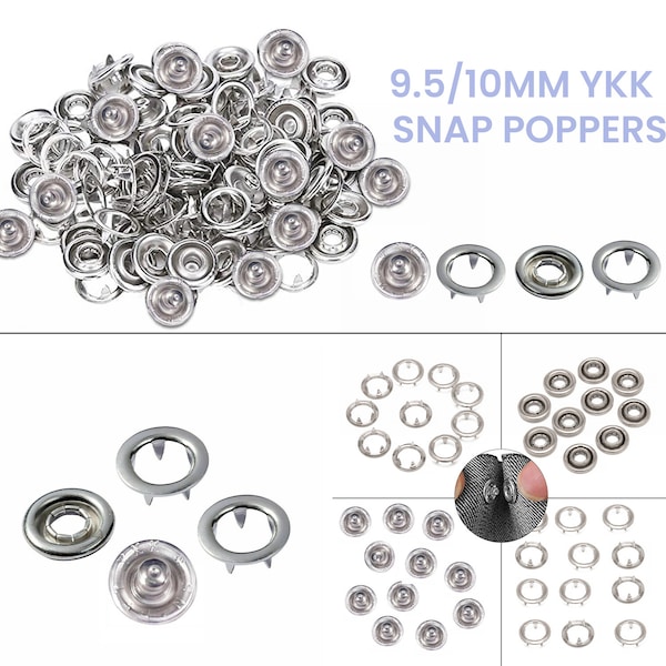 YKK Snap Poppers Fasteners Broches de botón de presión con anillo, juego para ropa personalizada, ropa para niños, peleles