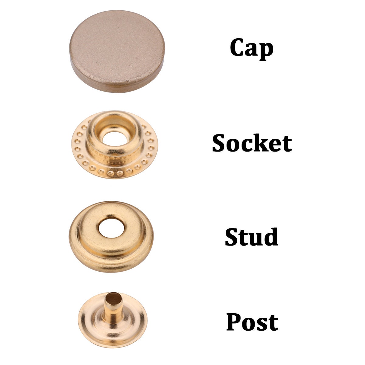 12.5mm/15mm 4 Parts Press Studs With Fixing Tool Durable Snap Etsy UK