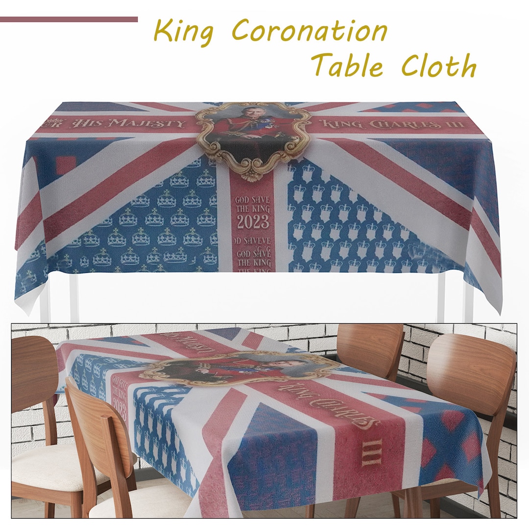 King Charles III Union Jack Table Cloth Vintage Union Jack Etsy New