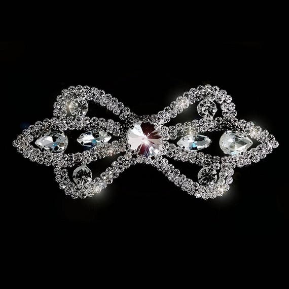 Plata Rhinestone Diamante//Diamante Motif Coser En Apliques De Cristal De Boda 89