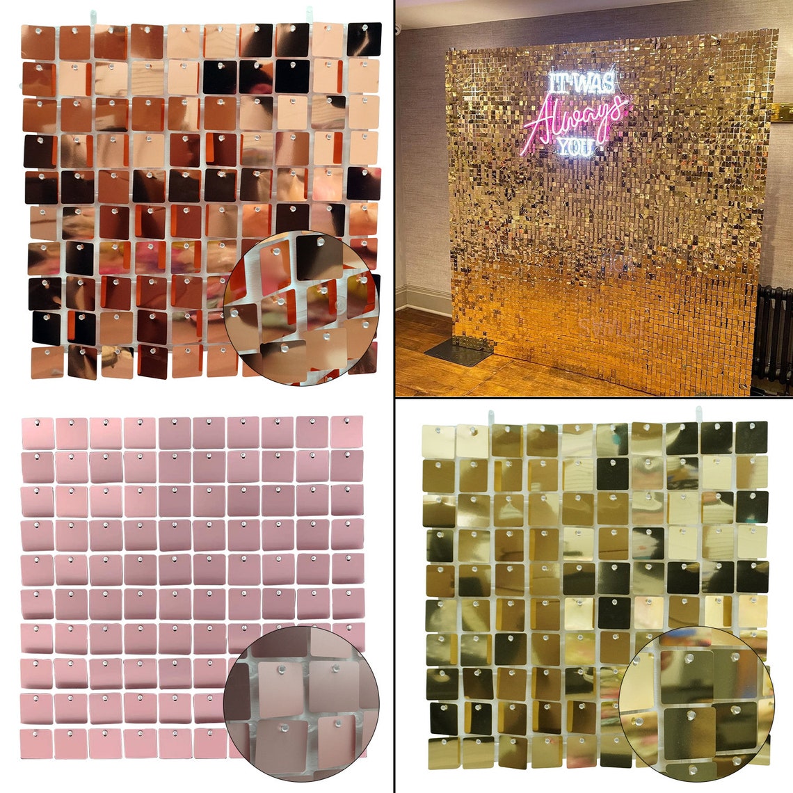 Shimmer Sequin Wall Backdrop Panels for Events Party image 1